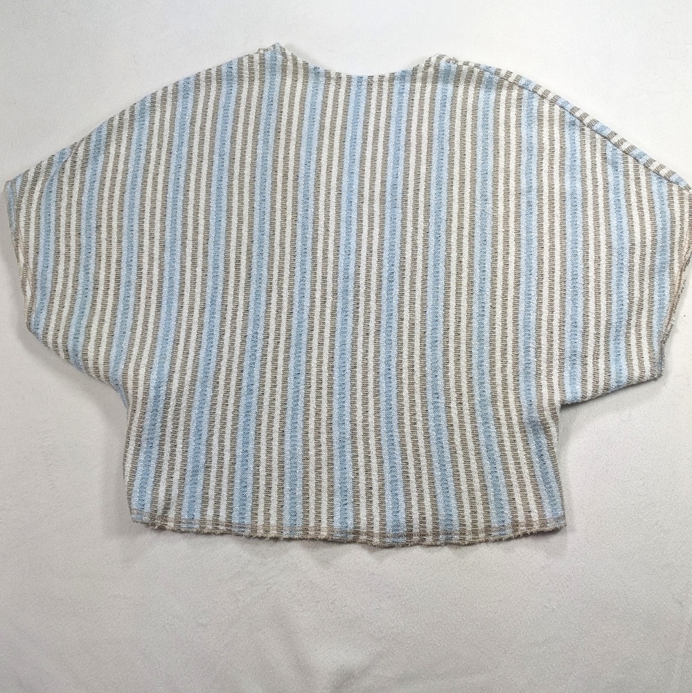 Zara Trafaluc striped short sleeve loose crop top - Picture 2 of 8